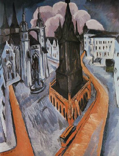 Ernst Ludwig Kirchner Der rote Turm in Halle